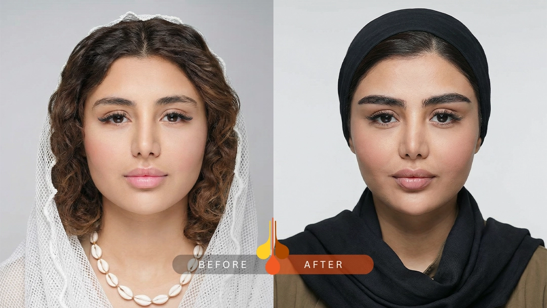 تصویر قبل و بعد کاشت ابرو به روش NTF