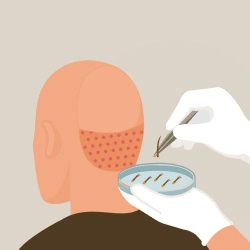 برداشت گرافت‌ها در مراحل کاشت مو