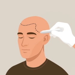 طراحی خط رویش در مراحل کاشت مو